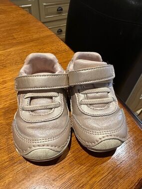 Stride Rite Shimmery Pale Pink Velcro Sneakers
